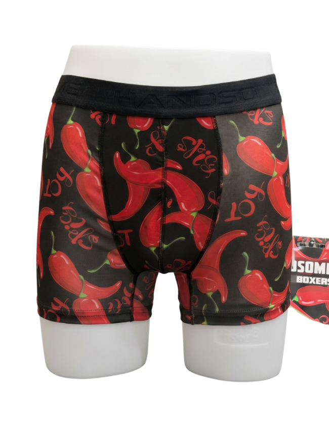 Мъжки и младежки памучни боксери с дигитален принт на люти чушки Spicy Boy Arnica Group